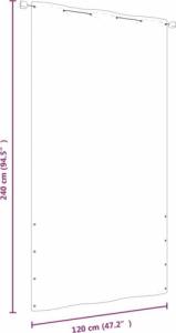 vidaXL Parawan balkonowy, czerwony, 120x240 cm, tkanina Oxford 5