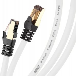 Duronic Duronic CAT8 WE 15 m Kabel sieciowy S/FTP biały transmisja 40GB skrętka LAN pachcord 1
