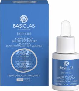 Basiclab BasicLab Esteticus Dermocosmetics Nawilżający Emu-Żel do Twarzy z 4% ektoiną, 2% aminokwasami i beta-glukanem 15 ml 1