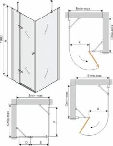 Mexen Mexen Roma kabina prysznicowa uchylna 105 x 100 cm, transparent, chrom - 854-105-100-01-00 7