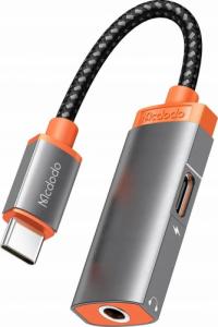 Adapter USB Mcdodo USB-C - Jack 3.5mm + USB-C Srebrny  (CA-0500) 1