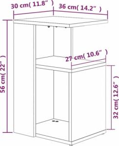 vidaXL vidaXL Stolik boczny, przydymiony dąb, 36x30x56 cm 6