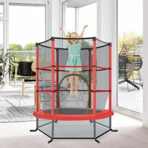 Trampolina ogrodowa Costway TW10052RE z siatką wewnętrzną 5.5 FT 165 cm 2