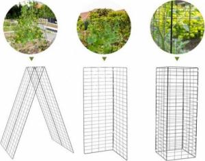 Costway Dwuczęściowy stalowy trejaż ogrodowy drabinka do roślin 8