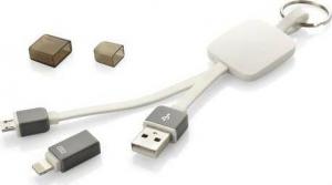 Kabel USB Upominkarnia USB-A - microUSB + Lightning Biały 1