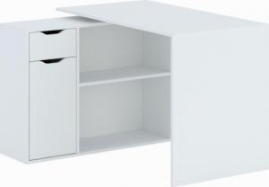 Biurko Meble Dekorado WNĘTRZARSKIE BIURKO NAROŻNE AQUA BIEL MAT 2