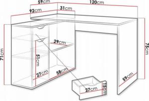 Biurko Meble Dekorado WNĘTRZARSKIE BIURKO NAROŻNE AQUA BIEL MAT 4