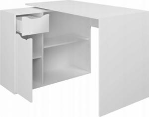 Biurko Meble Dekorado WNĘTRZARSKIE BIURKO NAROŻNE AQUA BIEL MAT 5