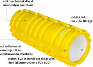 Movit Wałek do masażu MOVIT 33 x 14 cm, żółty 6
