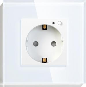 RTX Gniazdko Zigbee Tuya Smart +Ramka Szkło RTX Białe 1