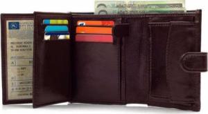 Solier Accessories Portfel męski na zatrzask SOLIER SW01 bordowy 4