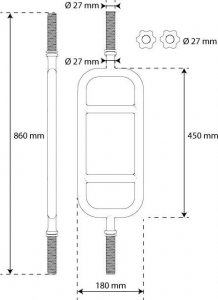 K-Sport Sztanga kratka z gwintem i zaciskiem gryf młotkowy 27 mm x 86 cm 3