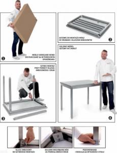 Hendi Stół blat roboczy stalowy przyścienny z rantem 120x70x85 cm - Hendi 812686 Stół blat roboczy stalowy przyścienny z rantem 120x70x85 cm - Hendi 812686 2