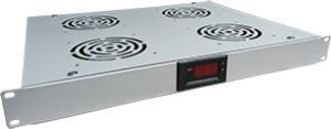 Alantec Panel wentylacyjny 19'' 1U 4 wen., termostat, Szary (SA-F-1U-4-T-S) 1