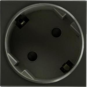 Orno NOEN GS, gniazdo modułowe 45x45mm kątowe - 45 1x2P+Z, typ F Schuko, 16A 250V, czarne 2