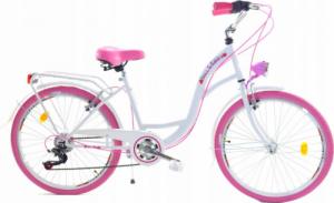 Dallas Bike Rower Dallas City Junior 24" 6spd - biały z różem 1