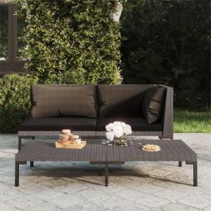 vidaXL Sofa ogrodowa z poduszkami, zaokrąglony rattan PE 1