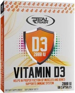 Real Pharm REAL PHARM Vitamin D3 2000IU - 60caps. 1