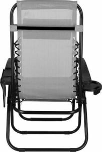Springos Leżak zero gravity z zagłówkiem ciemny szary UNIWERSALNY 3