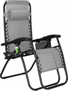 Springos Leżak zero gravity z zagłówkiem ciemny szary UNIWERSALNY 5
