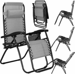 Springos Leżak zero gravity z zagłówkiem ciemny szary UNIWERSALNY 6
