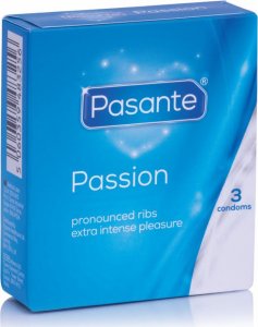 Pasante Prezerwatywy prążki PASANTE Ribbed Passion 3szt 1