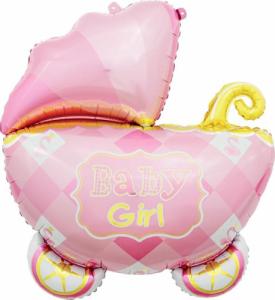 GoDan Balon foliowy na Baby Shower wózek Baby Girl różowy Godan 1