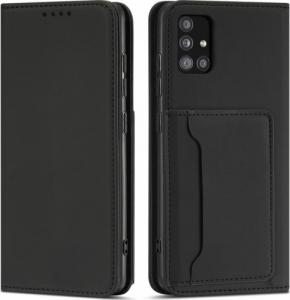 Hurtel Magnet Card Case etui do Xiaomi Redmi Note 11 pokrowiec portfel na karty kartę podstawka czarny 1