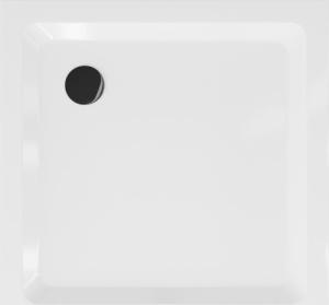 Brodzik Mexen Mexen Flat brodzik kwadratowy slim 80 x 80 cm, biały, syfon czarny - 40108080B 4