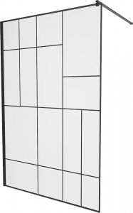 Mexen Mexen Kioto ścianka prysznicowa 100 x 200 cm, transparent/czarny wzór 8 mm, czarny - 800-100-101-70-78 1