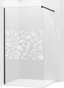 Mexen Mexen Kioto ścianka prysznicowa 100 x 200 cm, transparent/biały wzór 8 mm, czarny - 800-100-101-70-85 1