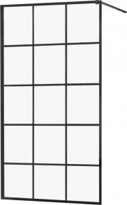 Mexen Mexen Kioto ścianka prysznicowa 100 x 200 cm, transparent/czarny wzór 8 mm, czarny - 800-100-101-70-77 1
