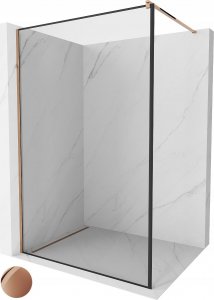 Mexen Mexen Kioto ścianka prysznicowa 110 x 200 cm, transparent/czarny wzór 8 mm, różowe złoto - 800-110-101-60-70 1