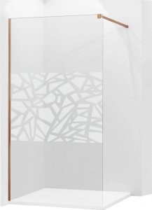 Mexen Mexen Kioto ścianka prysznicowa 110 x 200 cm, transparent/biały wzór 8 mm, różowe złoto - 800-110-101-60-85 1