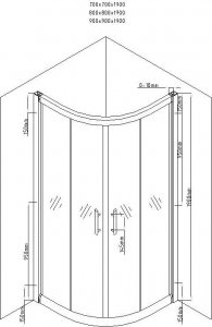 Mexen Mexen Rio kabina prysznicowa półokrągła 80 x 80 cm, pasy, chrom + brodzik Rio, biały - 863-080-080-01-20-4710 2