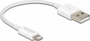 Kabel USB Delock USB-A - Lightning 0.15 m Biały (83001) 1
