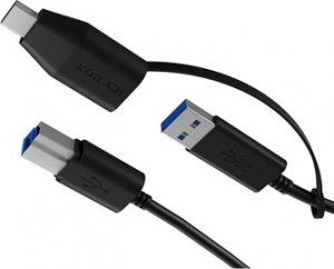 Kabel USB Icy Box USB-B - USB-C + USB-A 1 m Czarny (IB-CB032) 3