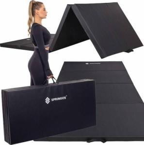 Springos Materac gimnastyczny 3-częściowy FA0065 240 cm x 120 cm x 5 cm czarny 2