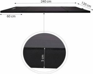 Springos Materac gimnastyczny 3-częściowy FA0065 240 cm x 120 cm x 5 cm czarny 7