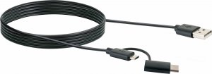 Kabel USB Schwaiger USB-A - microUSB + USB-C 1 m Czarny (CK3112533) 1