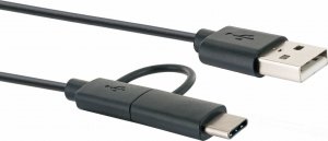 Kabel USB Schwaiger USB-A - microUSB + USB-C 1 m Czarny (CK3112533) 3