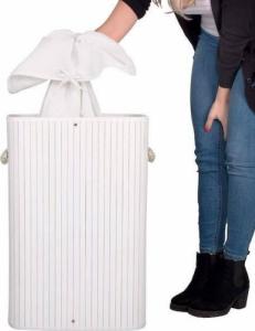 Kosz na pranie Springos Pojemnik na pranie 72L kosz z klapą biały UNIWERSALNY 5