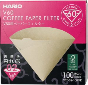 Hario filtry papierowe Misarashi brązowe - V60-02 - Karton 100 Sztuk 1