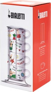 Bialetti Bialetti Italia - Zestaw 4 filiżanek do cappuccino na stojaku 2