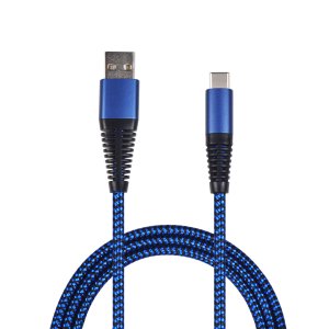 Kabel USB 2GO USB-A - USB-C 1 m Niebieski (795950) 1