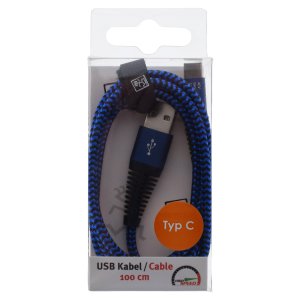 Kabel USB 2GO USB-A - USB-C 1 m Niebieski (795950) 2