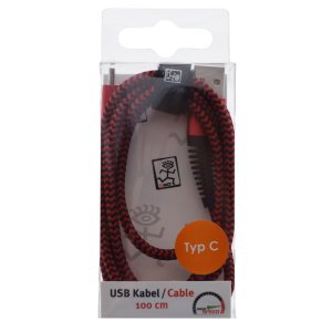 Kabel USB 2GO USB-A - USB-C 1 m Czerwony (795947) 2