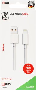 Kabel USB 2GO USB-A - Lightning 1 m Biały (794888) 2