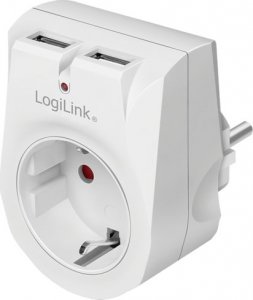 LogiLink LogiLink Steckdosenadapter 1x CEE 7/3 + 2x USB-A 1