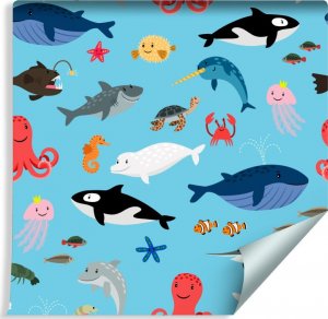 Muralo Tapeta Dla Dzieci - Wesołe Morskie Zwierzątka 1